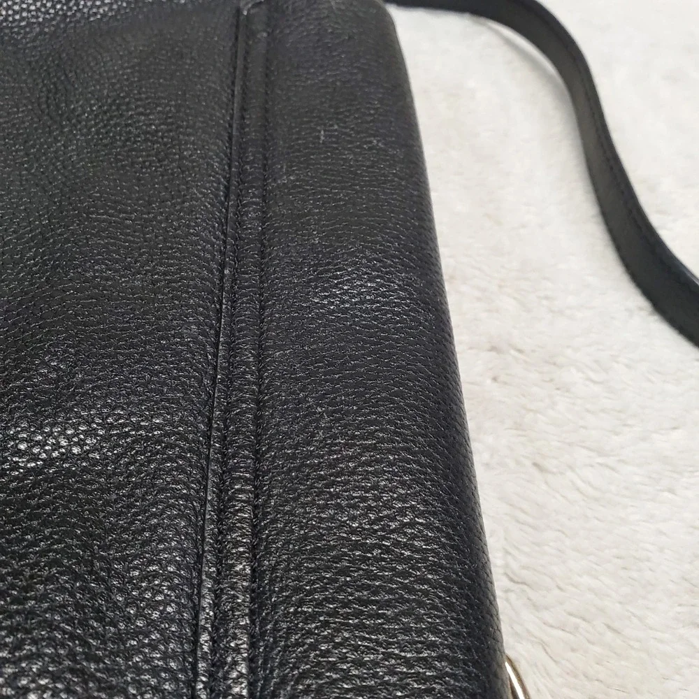 Kate Spade Black Leather Purse Crossbody Bag  Classic Luxury Minimalist Timeless